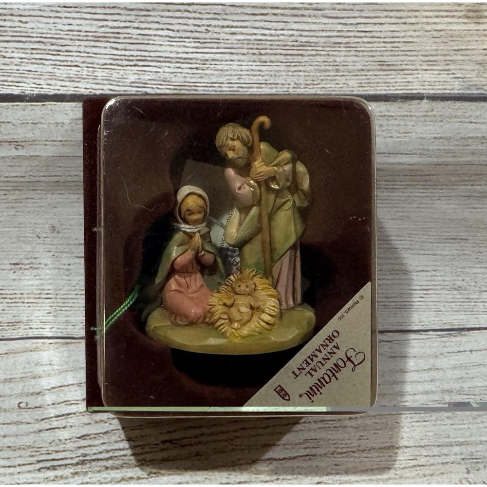 1988 Fontanini Annual Ornament Roman Inc Holy Family Baby Jesus Tub18